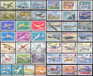 +500 SELLOS TEMA "AVIACIÓN", VARIOS PAISES (1/2)