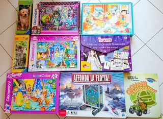 6 puzzle + 2 giochi + 1 libro per bimbi Clementoni