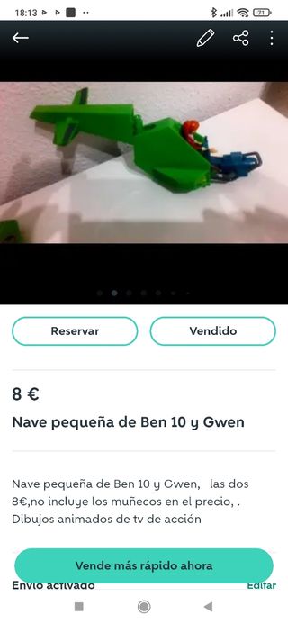 Dos naves de Ben 10 sin muñecos 