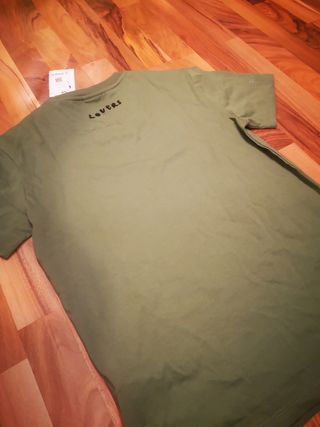 Camiseta desigual nueva verde T-S