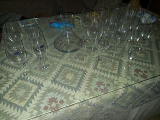 Juego 18 copas cristal bohemia+decantador vino