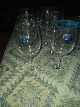 Juego 18 copas cristal bohemia+decantador vino