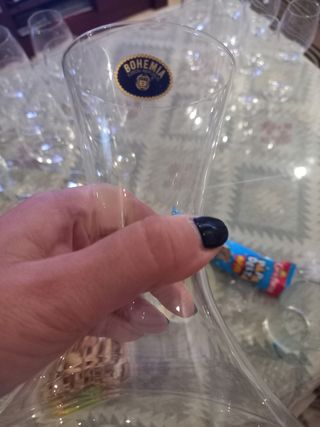 Juego 18 copas cristal bohemia+decantador vino