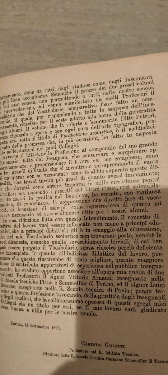 Vocabolario Ghiotti ita-fra inizio 900