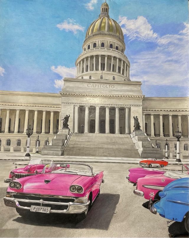 Pintura del Capitolio de Cuba by artista cubano