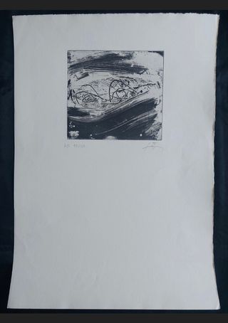 Grabado original de Antoni Tapies 1983