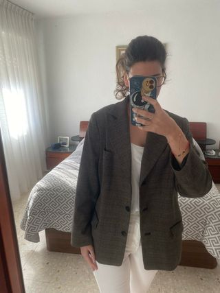 Chaqueta de traje vintage en tono gris