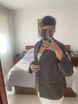 Chaqueta de traje vintage en tono gris