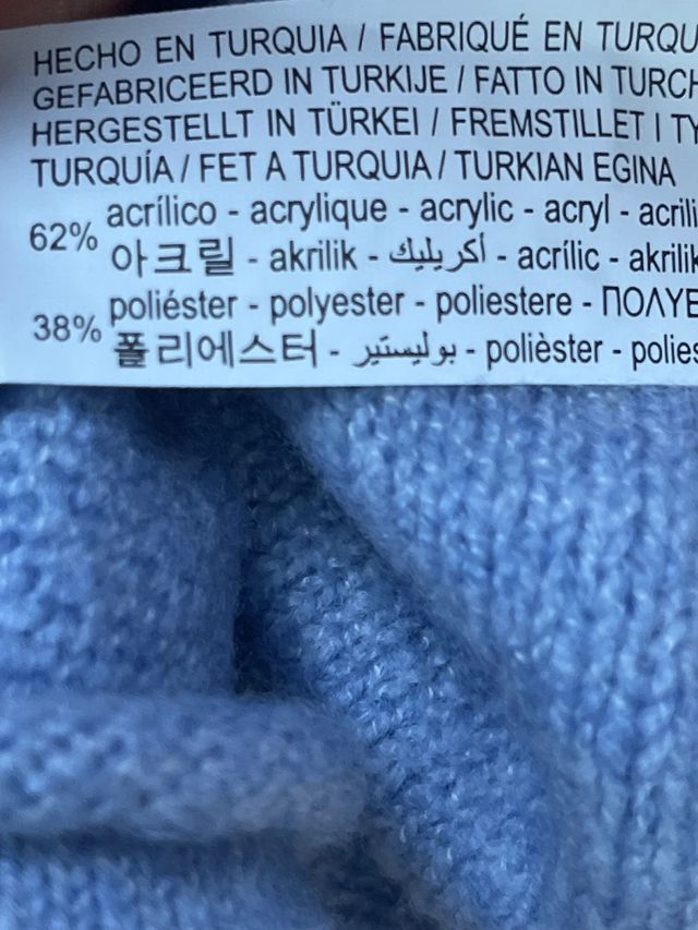 Jersey punto, cuello alto, azul