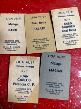 Cromos de fútbol antiguo