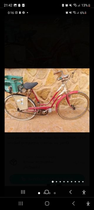 Bicicleta antigua de freno de varillas