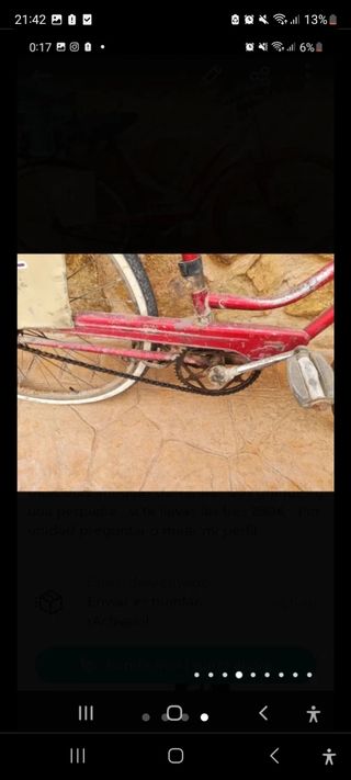 Bicicleta antigua de freno de varillas