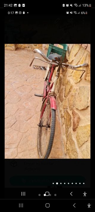 Bicicleta antigua de freno de varillas