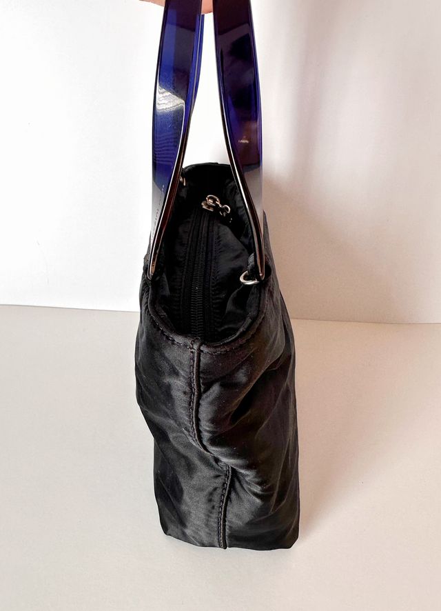 Borsa a mano in seta blu Mazzini Firenze