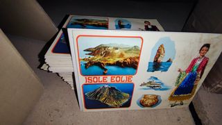 Postal bordada en tela, flamencas LOTES