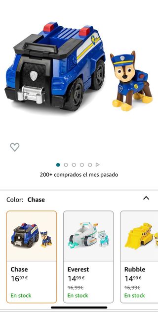 Patrulla canina: peluche pintable y coche azul