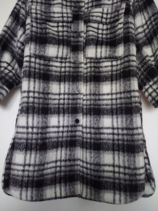 Cappotto fantasia scozzese nero e bianco
