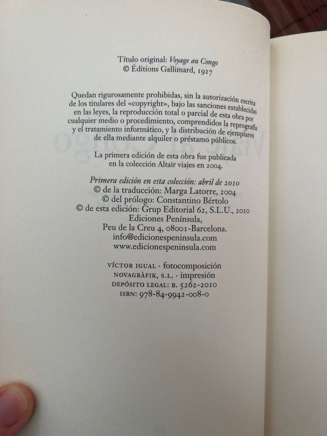 Viaje al Congo. André Gide.