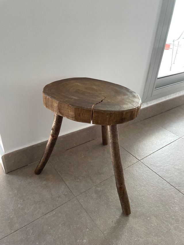 taburete madera artesanal