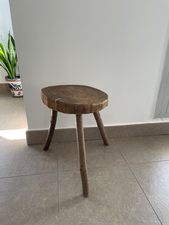 taburete madera artesanal