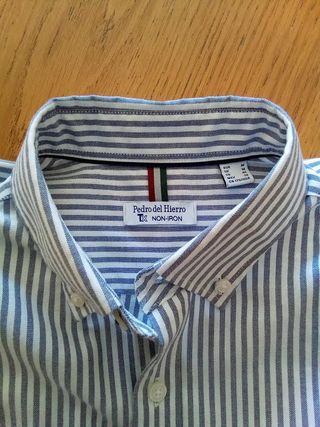 Camisa Pedro del Hierro rayas grises y blancas