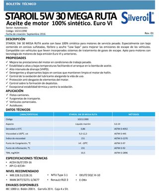 Bidón ACEITE MOTOR Silveroil staroil 5w30 (200L)