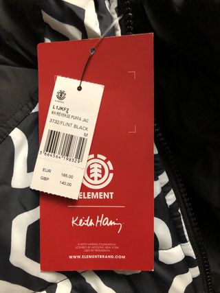 chaqueta puffer element x keith haring talla M