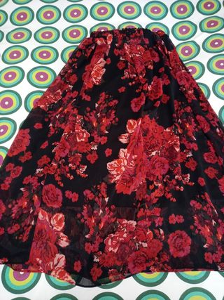 Falda larga estampada