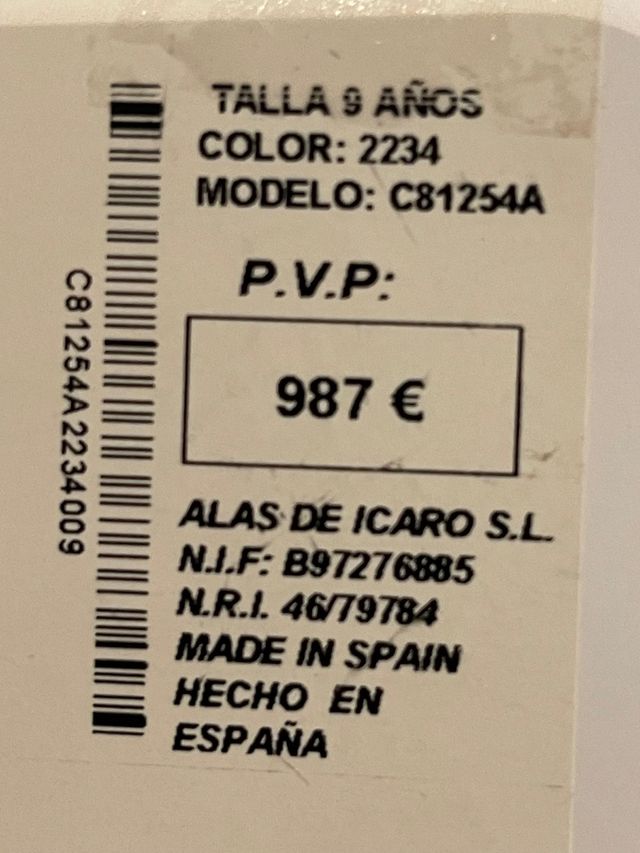 Vestido Comunion o ceremonia Barcarola T.9 años