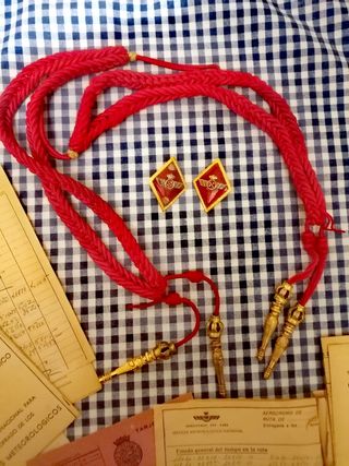 Lote cordones, insignias de solapa y Documentos
