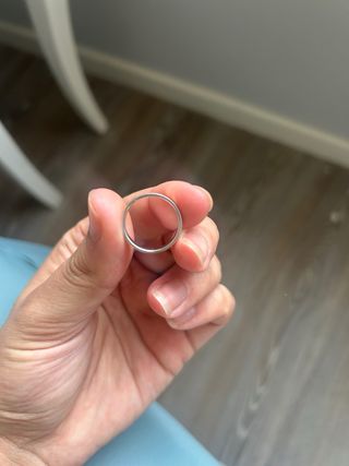 alianza plata con diamante mujer