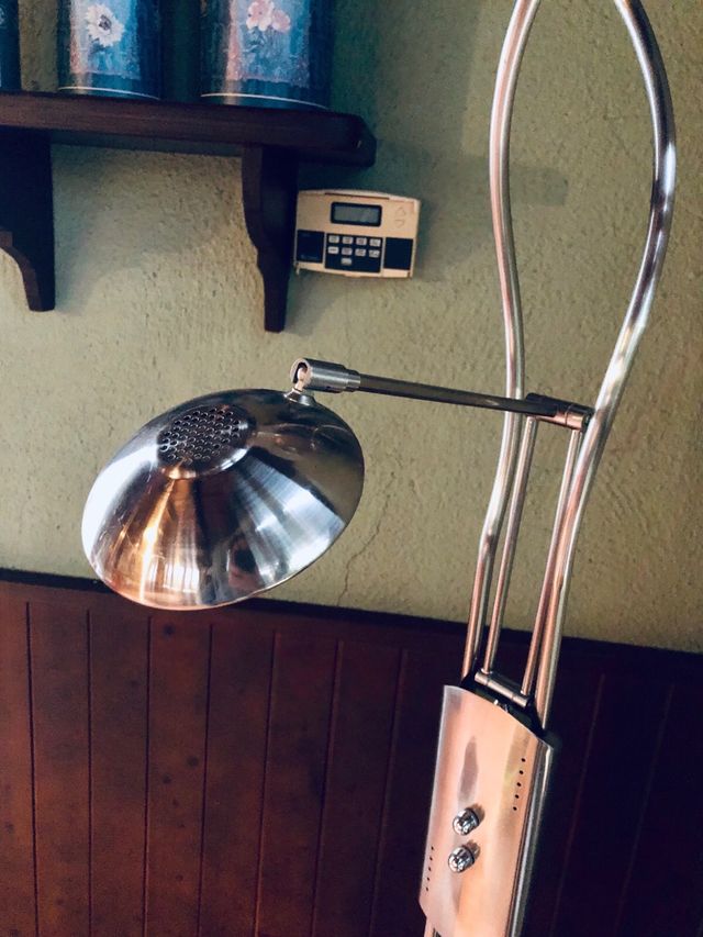 LÁMPARA DE PIE Y LECTURA ACERO INOX