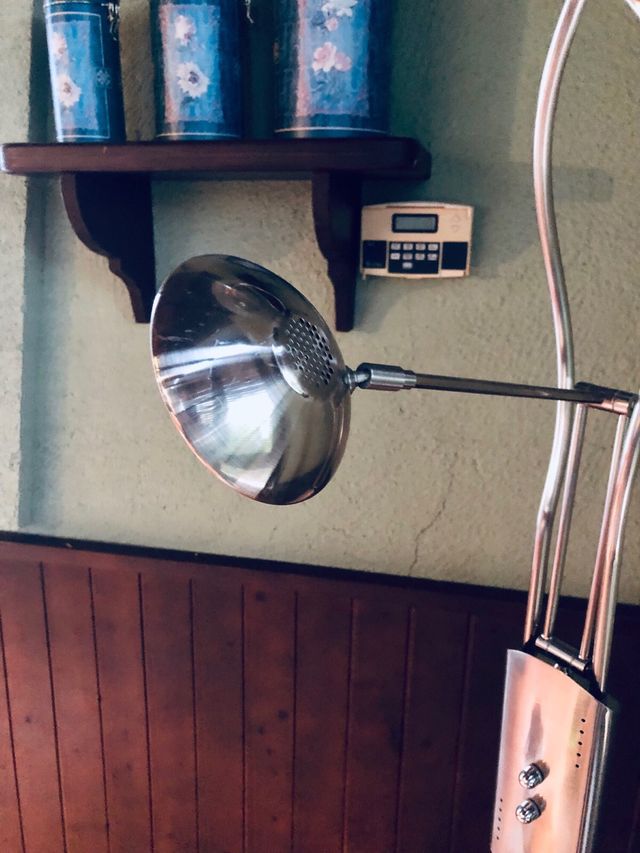 LÁMPARA DE PIE Y LECTURA ACERO INOX