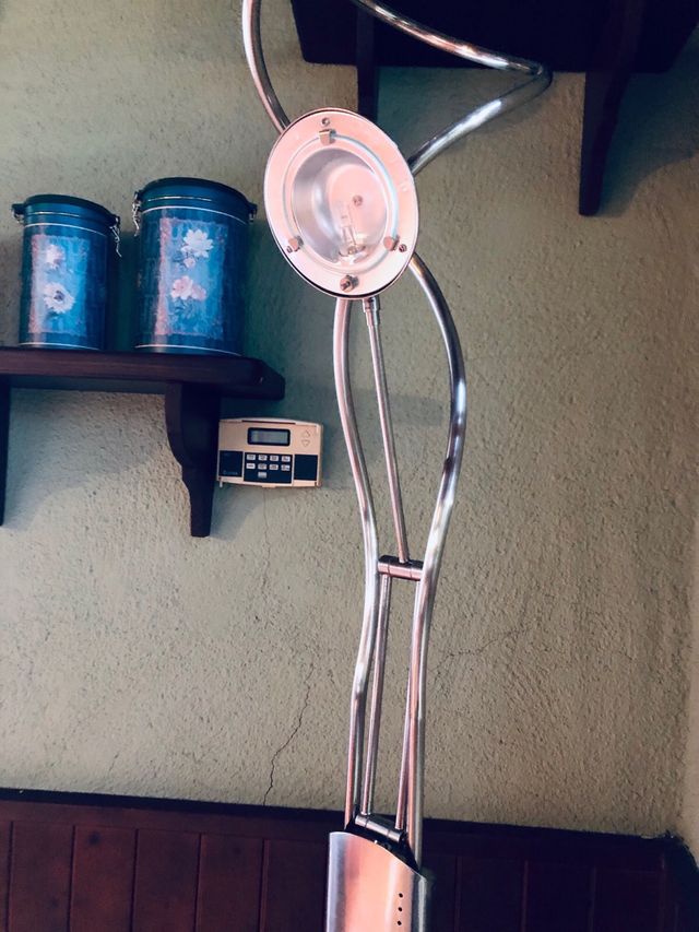 LÁMPARA DE PIE Y LECTURA ACERO INOX