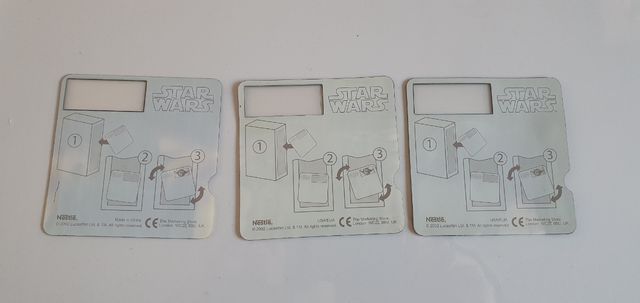 Star wars: 3 cartas lenticulares Nestlé
