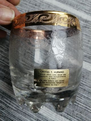 URGE POR MUDANZA:Vasos + cubitera cristal Murano