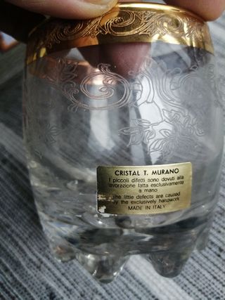 URGE POR MUDANZA:Vasos + cubitera cristal Murano