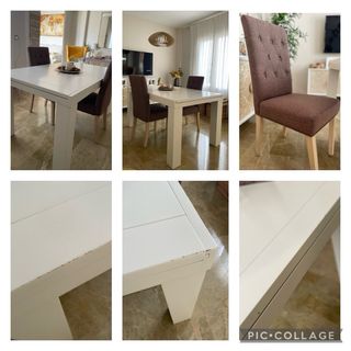 mesa comedor de madera maciza y 4 sillas