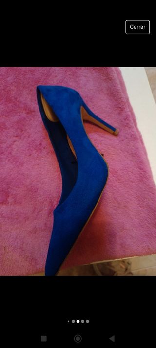 Zapato Tacon Azul Stradivarius