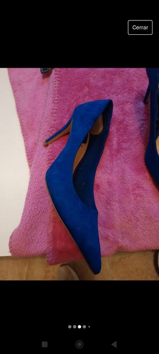Zapato Tacon Azul Stradivarius