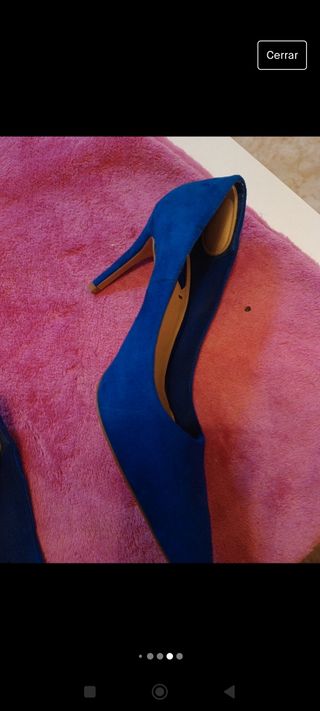 Zapato Tacon Azul Stradivarius