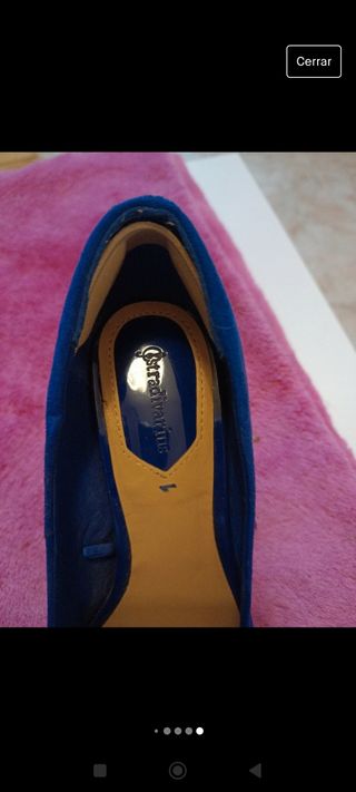 Zapato Tacon Azul Stradivarius