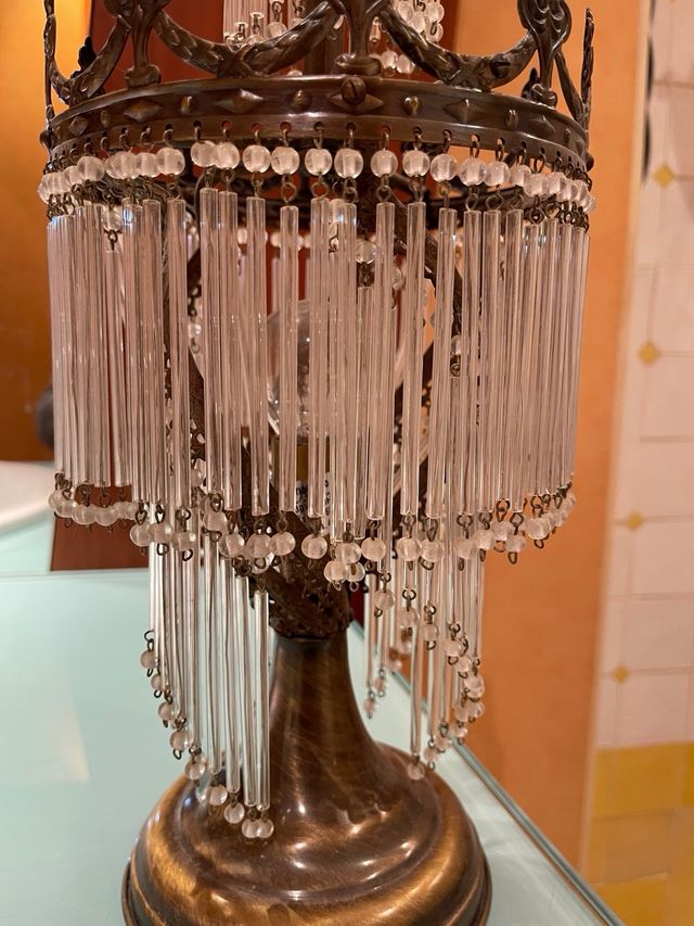 Lámpara de latón y cristal