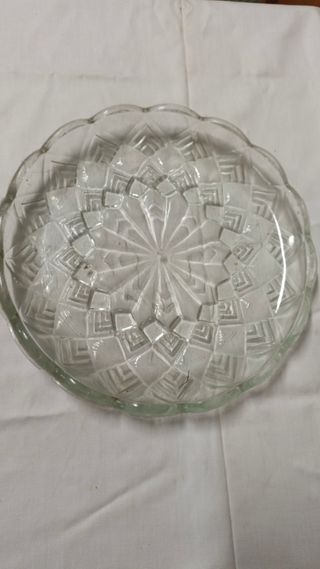 Bandeja de cristal tallado