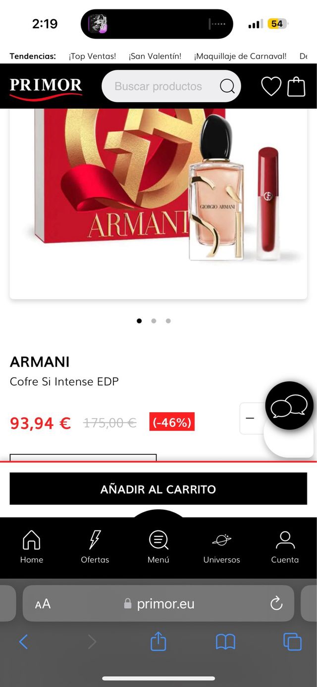 estuche Sí 100 ml de Giorgio Armani