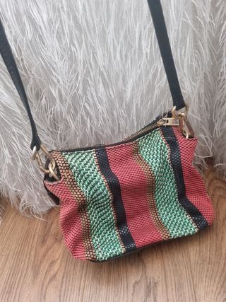 Bolso Bimba y Lola coral, verde y negro
