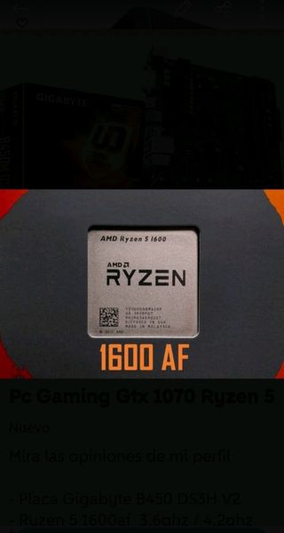 Pc Gaming ryzen 5 Gtx 1070