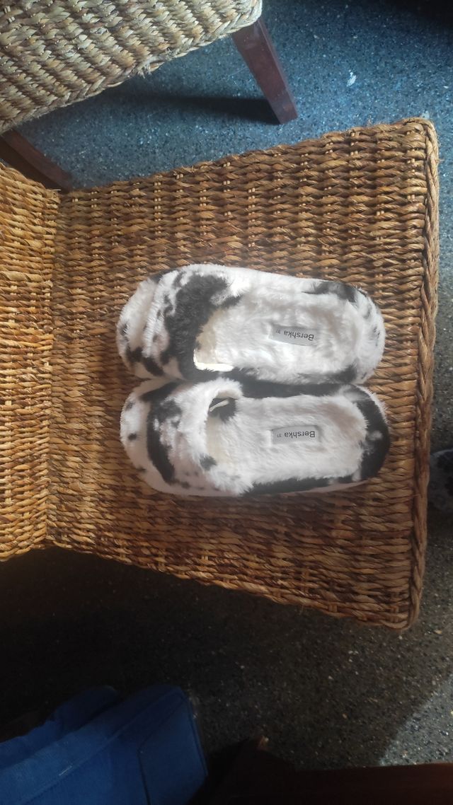 Sandalias peluche print vaca