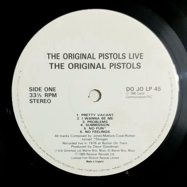 Vinilo THE ORIGINAL PISTOLS LIVE de SEX PISTOLS