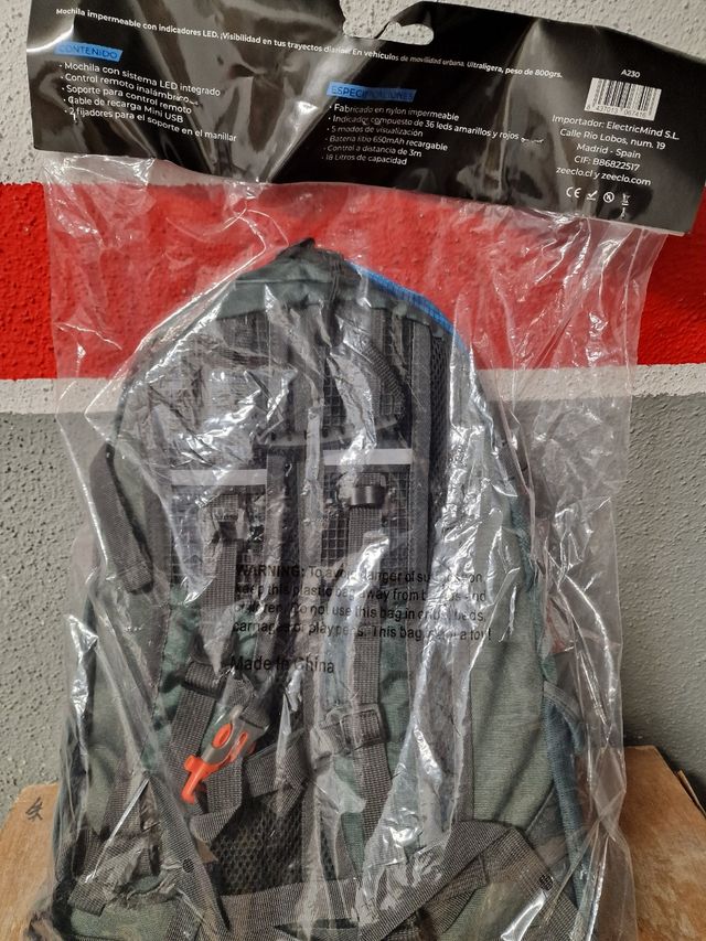 Mochila con luz de intermitente